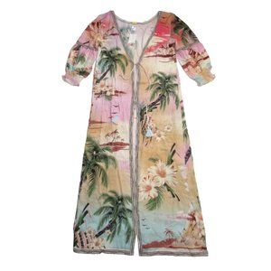 NWT Agua Bendita Luau Isabelle Tunic Tropical Cover-up Robe One Size $280